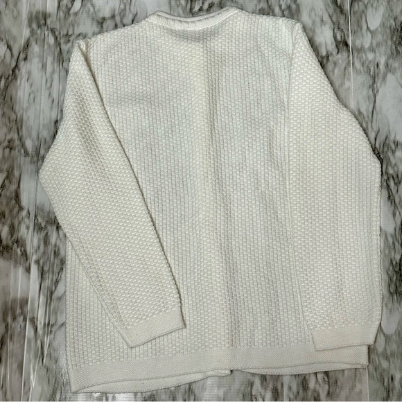 Cottagecore Coastal Grandma Womens Sz L White Button Up Cardigan Vintage Staple - Picture 7 of 10